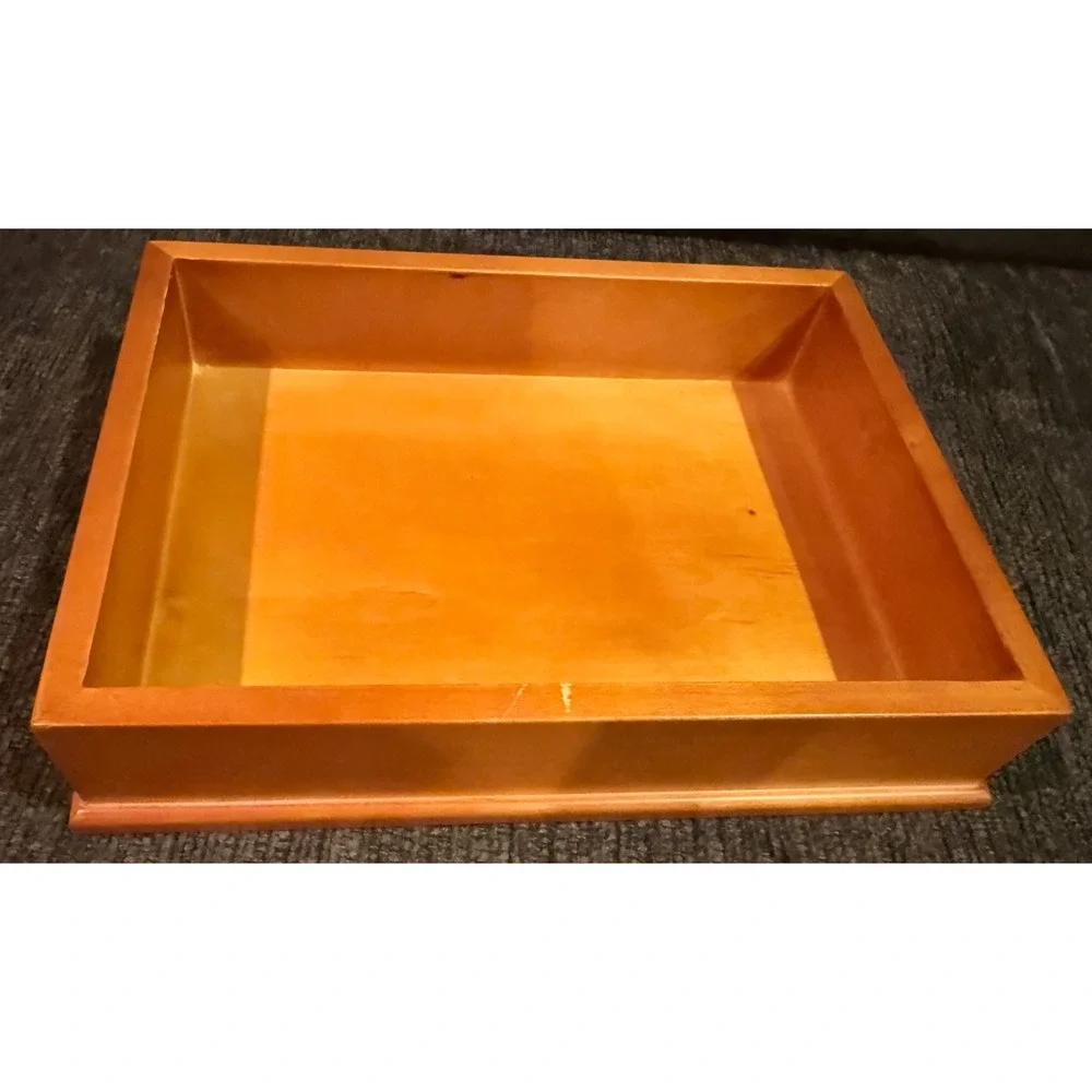 VTG Maple Wood Trinket Jewelry Box 3D Salmon Fishing Lid Clarence A Wells Signed